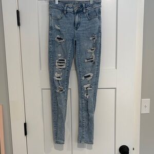 American Eagle Outfitters Blue Ripped jegging